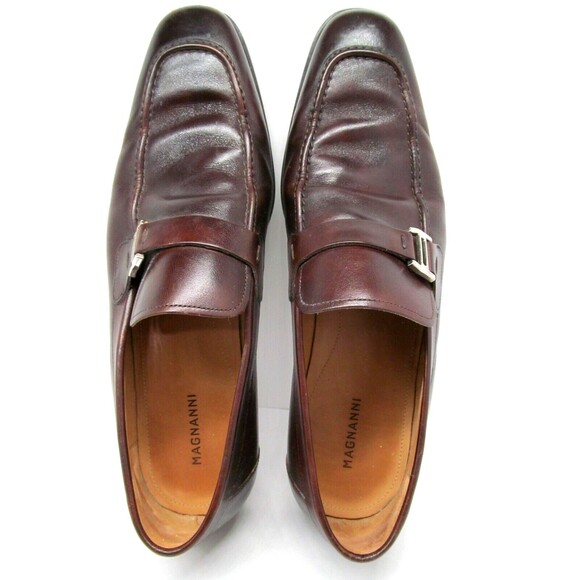 Magnanni Lino Mens Brown Leather Buckle Strap Loafers Size US 9 M - Picture 10 of 11
